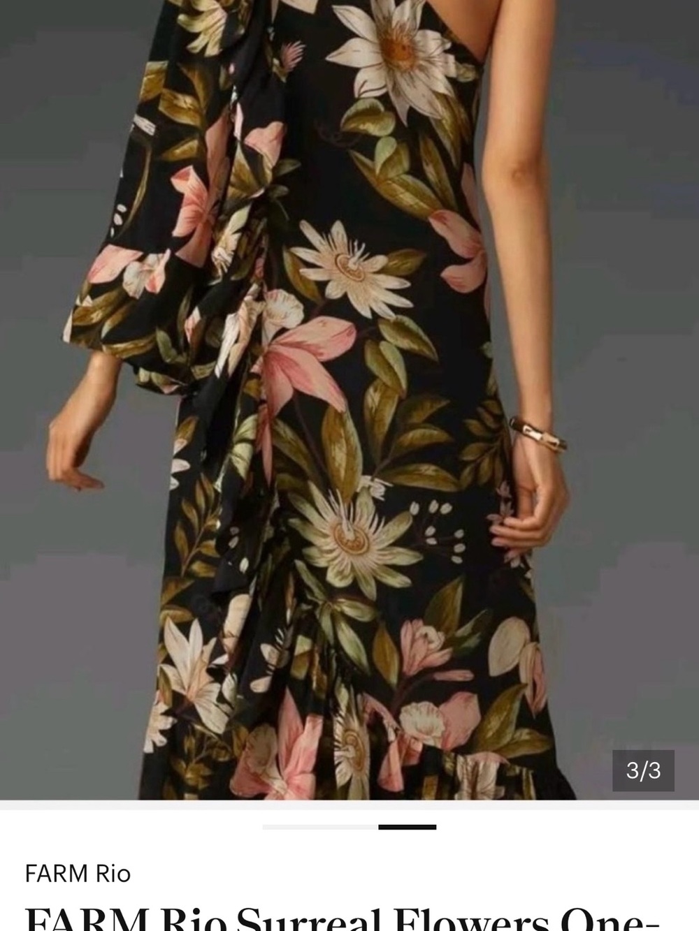 NWT FARM RIO One-Shoulder Floral Midi Dress - Picture 3 of 15